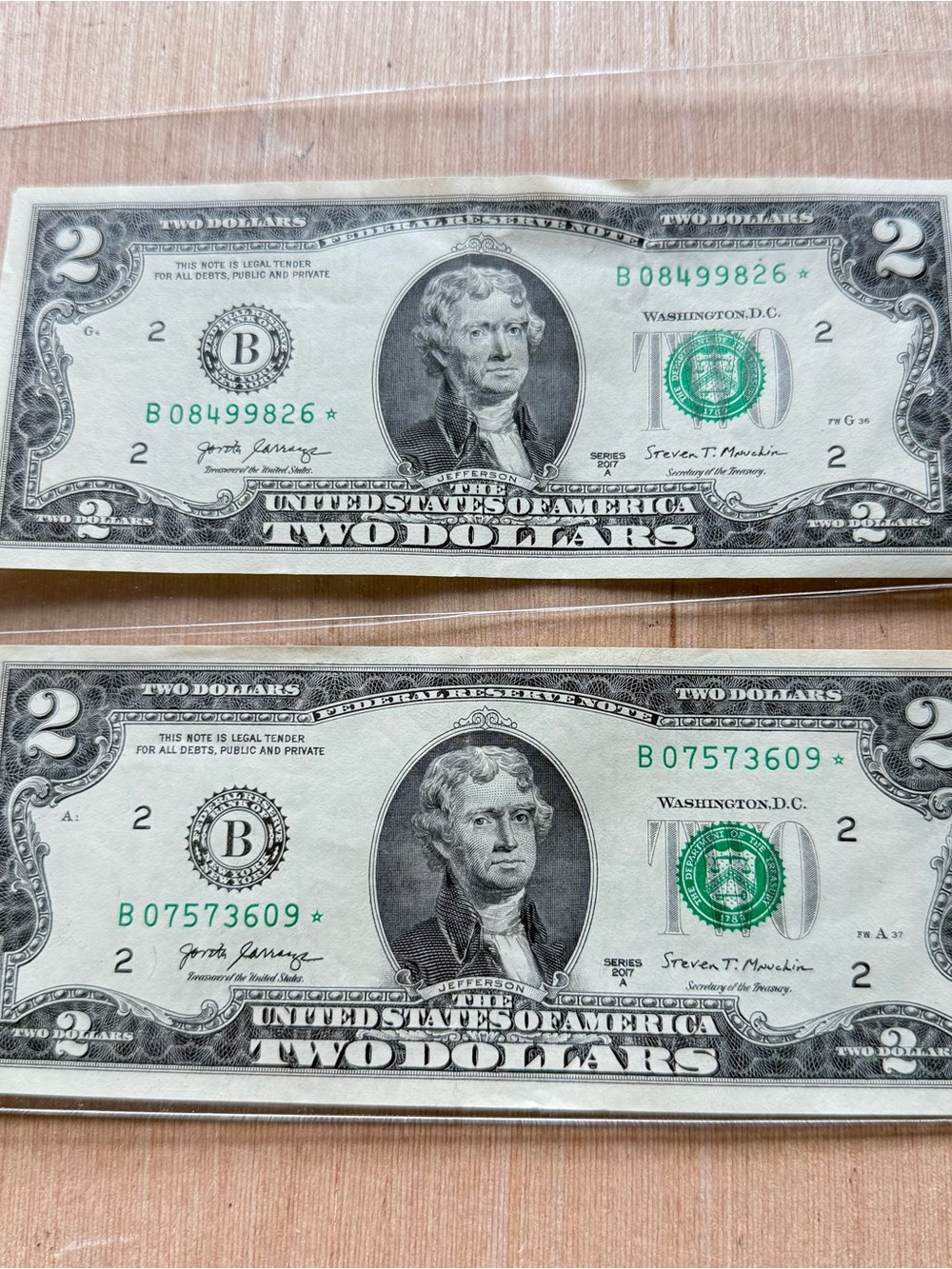 Lot Of 4 2017A $2.00Dollar Star Note Rare Bill Circulated U.S Currency Read Blw! - Picture 5 of 10